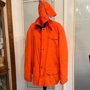 Men's Orange Military Field Jacket with Hood